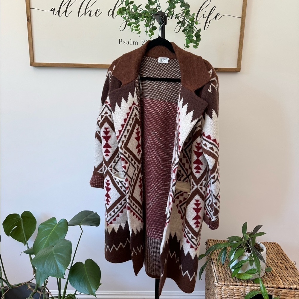 Geometric Retro/boho Inspired Spring Jacket | small - Picture 6 of 12
